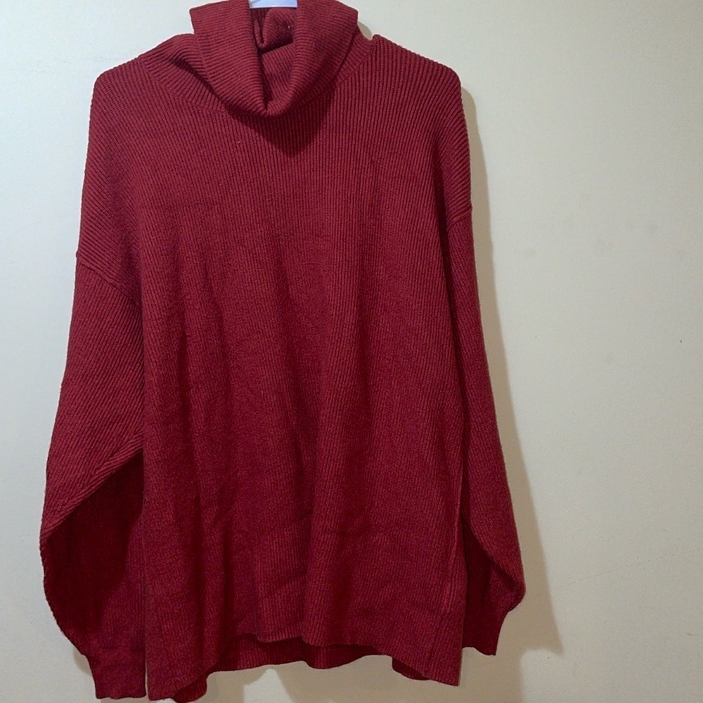 Womens Free People Softly Structured Tunic Sweater Ribbed Knit Sweater